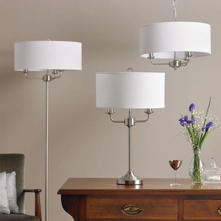 Grantham Floor Lamp - Satin Nickel