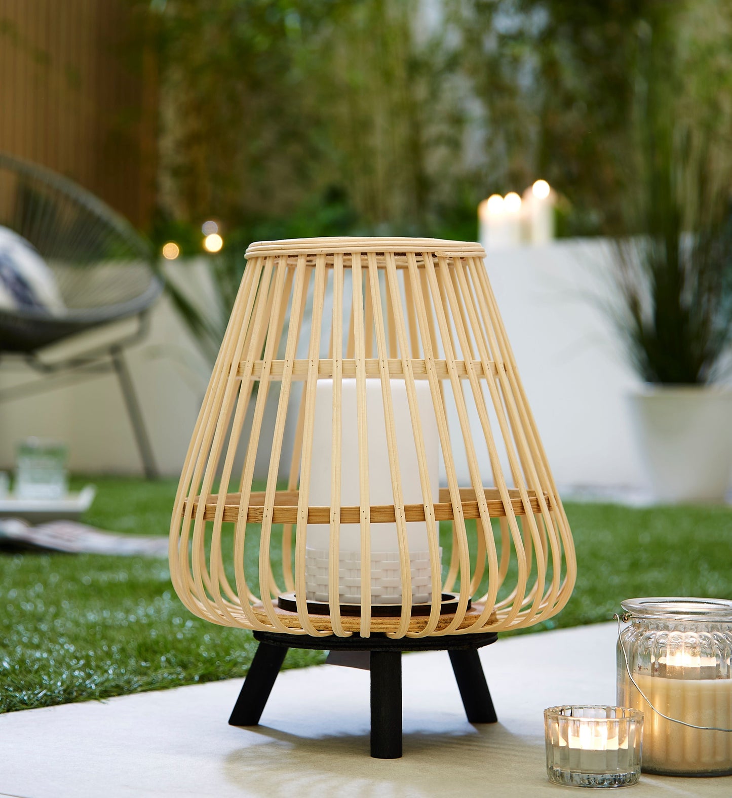 Catalina Bamboo LED Lantern