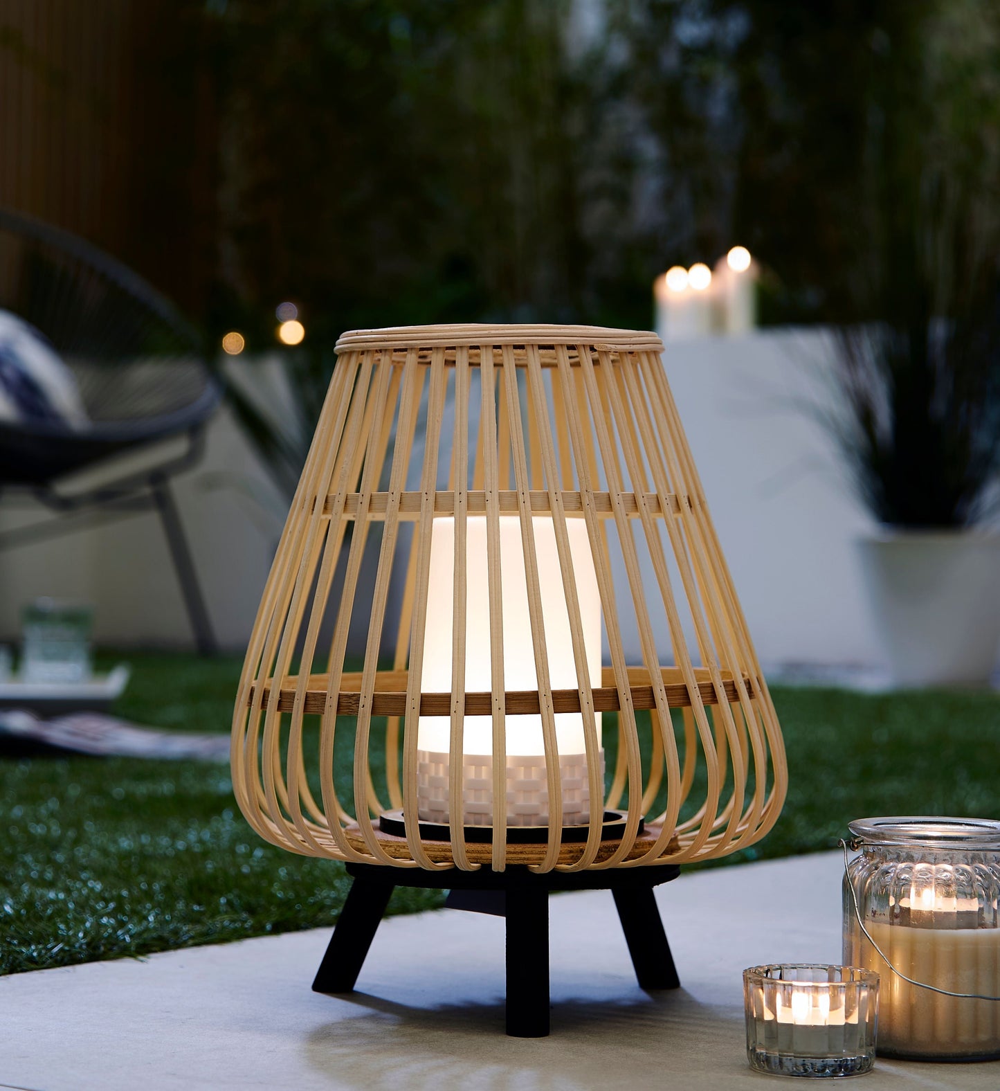 Catalina Bamboo LED Lantern